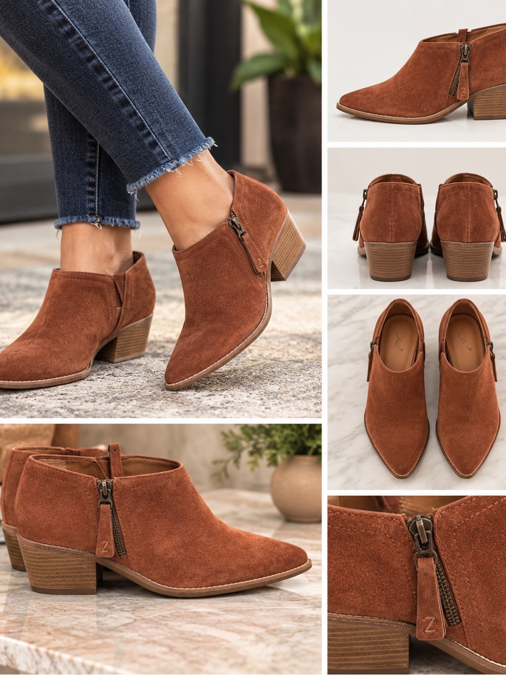 Zodiac Brown Suede Ankle Booties – Women’s Size 8